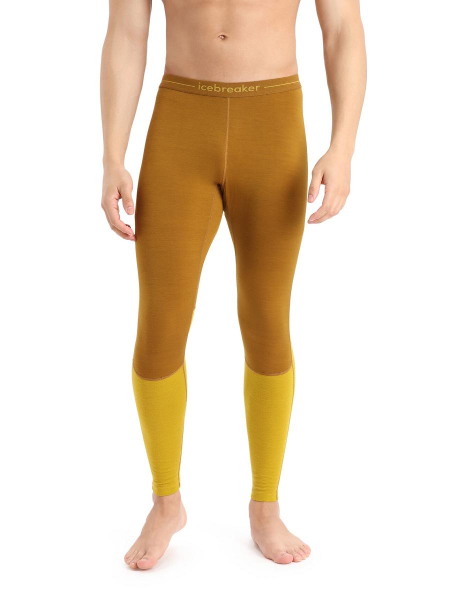 Clove / Silent Gold Icebreaker 200 ZoneKnit™ Merino Men\'s Leggings | AU 1120FDNM